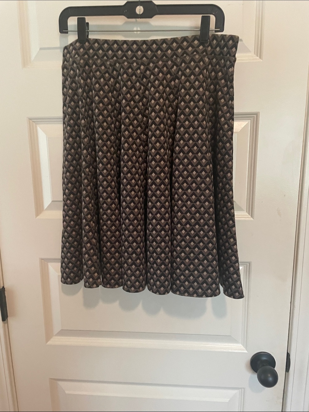 Brown Geometric A-Line Skirt - Women
